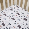 Carter's Woodland Friends White and Multi Colored Bear, Fox, Squirrel, Tree, and Camper Fitted Crib Sheet - 2 of 4