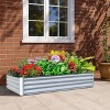 WELLFOR Rectangular Metal Outdoor Garden Bed Silver 35.43"x70.87" - 3 of 4