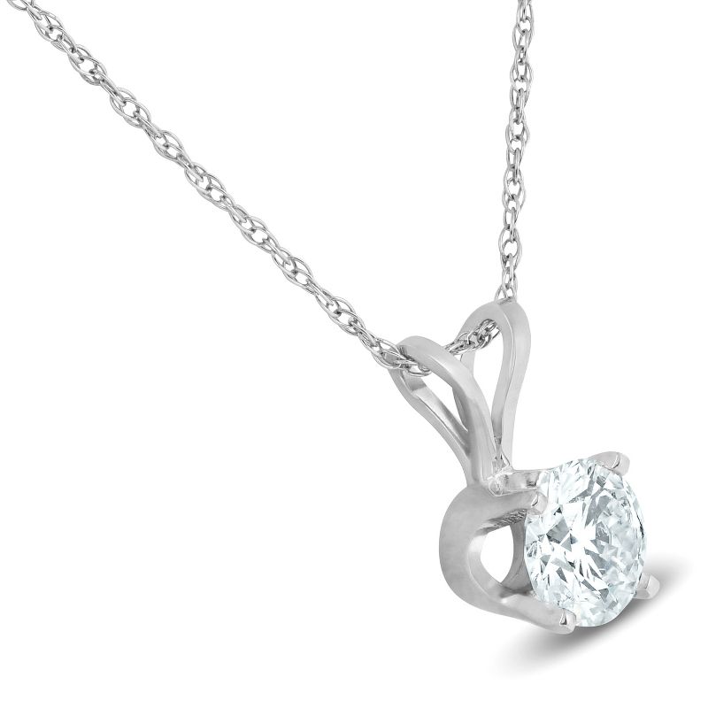 Pompeii3 5/8 Ct Diamond Solitaire Pendant Necklace Available in 14k White or Yellow Gold, 2 of 5