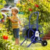 Outsunny Water Hose Reel Cart with Wheels Hold Up to 98' of 5/8" Hose - 3 of 4
