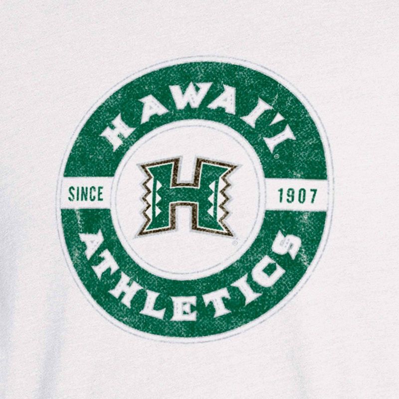 NCAA Hawaii Rainbow Warriors Men&#39;s White Biblend T-Shirt, 3 of 4