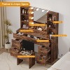 Farmhouse 56" Modern Vanity Set with LED Lighted Mirror,Makeup Vanity with Power Outlet, 3 color - 2 of 4