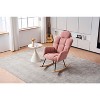 CAVINAS Teddy Accent Chair with Wooden Rocking Legs,Modern Arm Chair with Wooden Frame,Glider Rocker Accent Chair for Living Room - 2 of 4