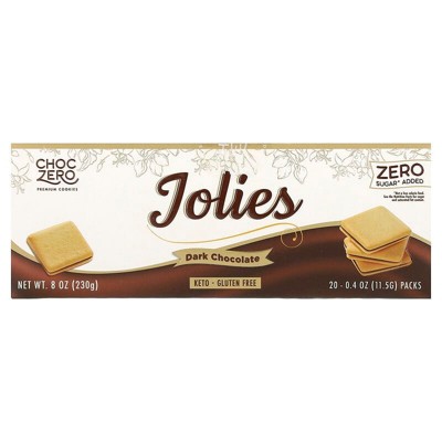 ChocZero, Premium Cookies, Jolies, Dark Chocolate, 20 Packs, 0.4 oz