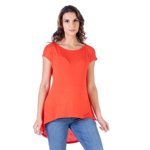 24seven Comfort Apparel Womens Scoop Neck High Low Maternity T Shirt Top - 1 of 4