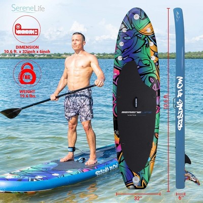 Rising Flow Multicolor Inflatable Stand-Up Paddle Board with Accessories