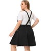 Agnes Orinda Women's Plus Size Denim Side Button Ruffled Hem Midi Jumpers Casual Adjustable Strap Overall Dresses with Pocket - 4 of 4