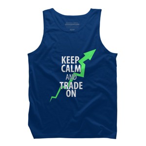 Men's Design By Humans Keep Calm And Trade On By MadderTees Tank Top - 1 of 2