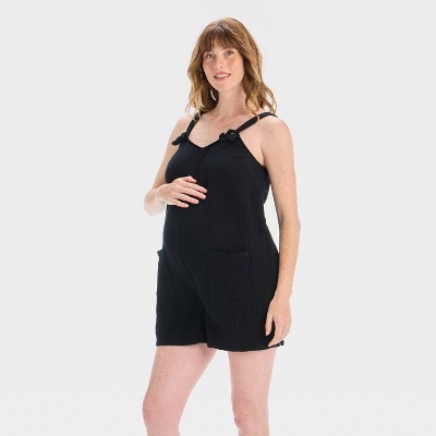 Maternity Gauze Romper - Isabel Maternity by Ingrid & Isabel™ Black L