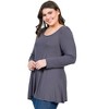 Plus Poised Long Sleeve Swing Tunic Top - 24seven Comfort Apparel™ - 2 of 4