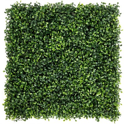 Costway 12 PCS 20''x20'' Artificial Boxwood Plant Wall Panel Hedge Privacy Fence