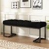 Christopher Knight Home Mabel Contemparay Tufted Upholstered Iron Frame Bench - 2 of 4