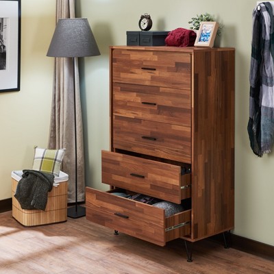 PAGED Dresser with Drawers Industrial Style Storage Cabinet with Side Metal Glides for Living Room, Hallway, Office
