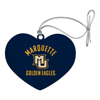 Marquette University Golden Eagles Heart Love Wood Christmas Tree Holiday Ornament
