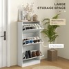 Munora - 3 Flip-Drawer Shoe Storage Cabinet - Fits 18 Pairs (US Size 10), Adjustable Shelves - White - 4 of 4