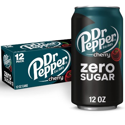 Dr Pepper Zero Sugar Cherry Soda - 12pk/12 fl oz Cans