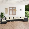 vidaXL Patio Lounge Set Outdoor Sectional Sofa Set Table Garden Poly Rattan - Black and Cream 3x Corner 4x Middle - 2 of 4