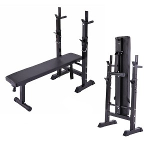 Naysaye Exercise Trainers Adjustable Folding Multifunctional Workout Station with Squat Rack for Home Gym Use, Black, 46.6"*22"*41.7" - 1 of 4