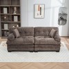 84'' Chenille Deep Seat Loveseats Sofa with Throw Pillows - 2 of 4