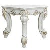 Royal Hampton Marble Top End Table with Hairpin Style Metal Legs, White and Black - 3 of 4