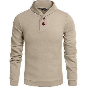 COOFANDY Men's Fashion Shawl Collar Pullover Casual Long Sleeve Knitted Sweater Sweatshirts - 1 of 4