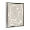 Stupell Industries Contemporary White Line Shapes Minimal Grain Design Floating Frame Canvas Art, Gray, 17" x 21" - 2 of 4