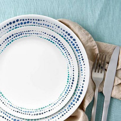 Ocean Blues Ceramic 16-Piece Dinnerware Set, Service for 4