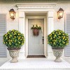 23.6" Artificial Flower Ball Tree with Ground Spike, Fake Topiary Trees for Home Decor Garden Patio and Indoor,2 Pack - 2 of 4