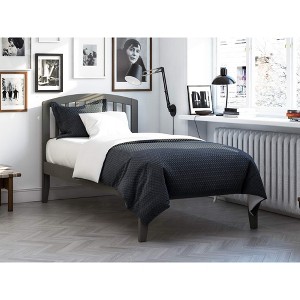 AFI Furnishings Richmond Twin Platform Bed with Open Footboard and Turbo Charger in Grey - 1 of 4