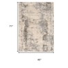 HomeRoots 4' X 6' Ivory And Blue Area Rug - 3 of 4