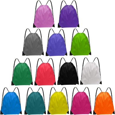Bulk Drawstring Bags for Party Favors, Lightweight Sackpacks for Gym, School Events, Team Sports & Giveaways