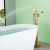 Cobbe Freestanding Floor Standing Bathtub Faucet Bathtub Fill with Swivel Spout and Handheld Shower Single Handle Shower Faucet Brushed Gold - 4 of 4