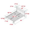 Queen Size Wood Platform Bed with Headboard for Bedroom - 4 of 4