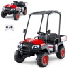 Costway 24V 7AH Kids Golf Cart 4WD 2 Seater Ride on Car with Sun Shade & Dump Bed Black/Red/Pink/Navy - 2 of 4