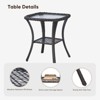 Buenhomino Patio Tables Wicker Side Table - Rattan End Table with Glass Top Square for Outdoor Outside Patio Porch Deck - 3 of 4