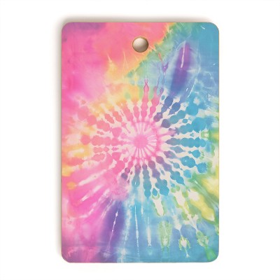 Emanuela Carratoni Boho Rainbow Tie Dye Cutting Board Rectangle -Deny Designs