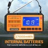 FosPower Hand Crank Emergency Radio Portable AM FM, NOAA Weather Radio With Battery Backup 10000mAh, USB-C, Solar Power Bank For Indoor Outdoor - 3 of 4