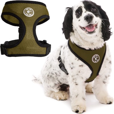 Gooby Soft Mesh Harness, Small Dog Harness with Breathable Mesh, Brown, Medium