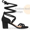 Perphy Women's Strappy Lace Up  Lightly Padded Open Toe Block Heel Sandals - 4 of 4