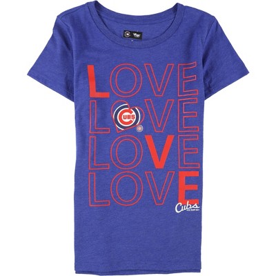 G-III Sports Womens Chicago Cubs Graphic T-Shirt, Blue, Medium