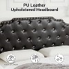 coucheta King Size Bed Frame,Upholstered with Diamond Buckle & Copper Rivet,Faux Leather Platform Bed,No Box Spring Needed,Under Bed Storage,Black - 3 of 4