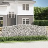 vidaXL Arched Gabion Baskets - Set of 2, Galvanized Iron Construction with Reinforced Hooks, Stylish and Easy-to-Assemble Garden Barriers - 2 of 4