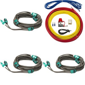 Kicker 47KMPK8 Marine 8awg Amp Power Kit & (3) 47KMI3 3 Meter RCA Cable - 1 of 3