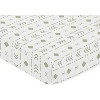 Sweet Jojo Designs Boy or Girl Gender Neutral Unisex Baby Fitted Crib Sheet Boho Geometric White and Green - 3 of 4