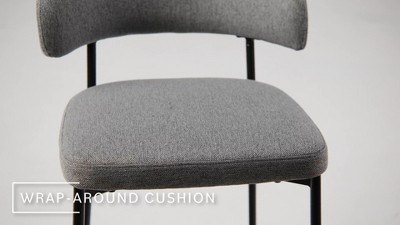 Ivory Upholstered Metal Frame Modern Counter Stools, Set of 2