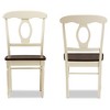 Set of 2 Napoleon French Country Cottage Buttermilk & Cherry Brown Finishing Wood Dining Chairs - Baxton Studio - image 2 of 4