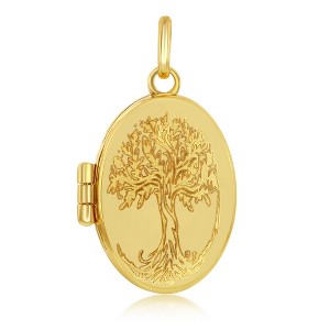 Classic Gold 14K Yellow Gold Tree of Life Oval Locket - 1 of 3