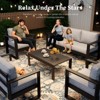 LayinSun 4 Pieces Aluminum Outdoor Patio Furniture Set, Metal Modern Conversation Sofa Set with Coffee Table and Washable Thick Cushions - 3 of 4
