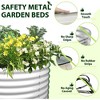 JUJABU 6×2×1.5 ft  Oval Galvanized Raised Garden Beds Outdoor for Planting,  Vegetables and Flowers Herb, Antique White - 3 of 4