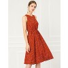 Allegra K Women's Floral Split Neck Drawstring Waist Sleeveless A-Line Summer Midi Dress - 2 of 4